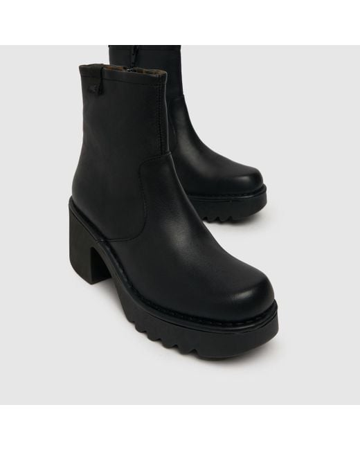 Fly London Black Women's Moge Bock Ankle Boots