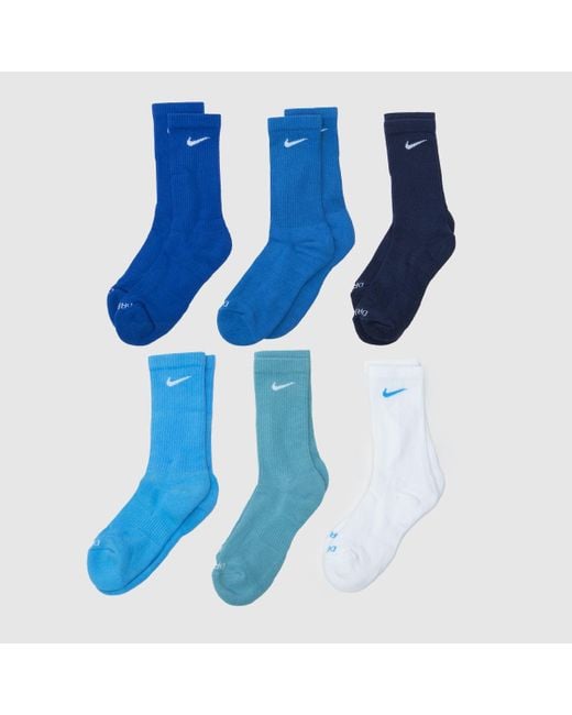 Nike Blue Everyday Crew Sock 6 Pack