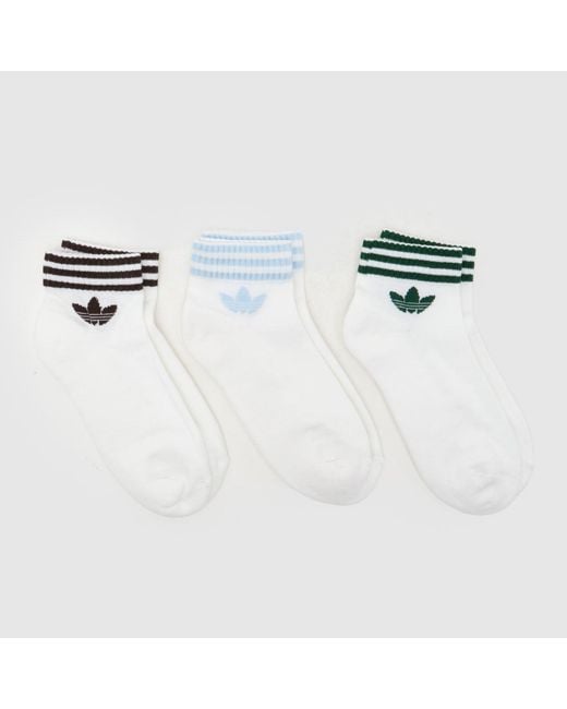 Adidas White Ankle Socks 3 Pack