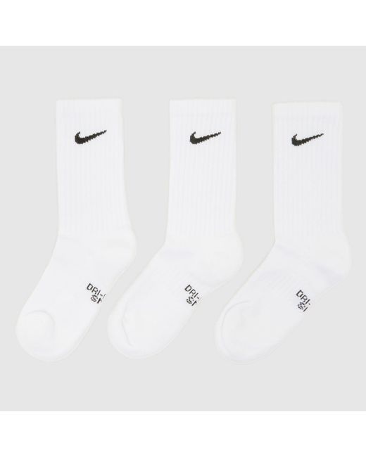 Nike White Kids Crew Socks 3 Pack