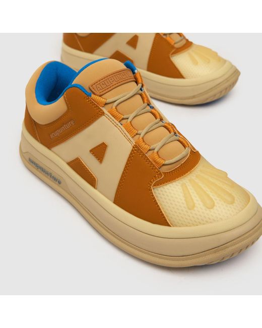Acupuncture Brown Mr Blunder Trainers In White & Orange for men