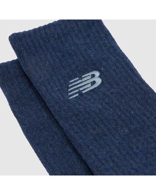 New Balance Blue Midcalf Logo Socks 3 Pack