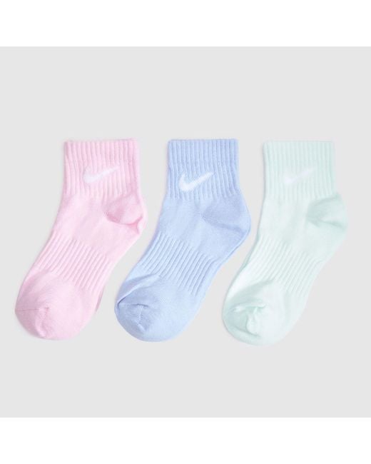 Nike Blue Everyday Ankle Socks 3 Pack