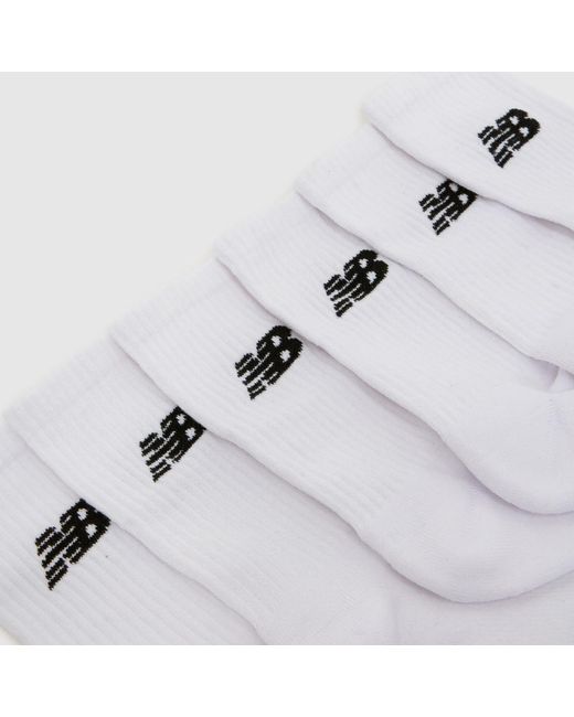New Balance White Everyday Midcalf Socks 6 Pack