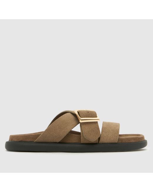 Schuh Brown Tear Suede Footbed Sandals