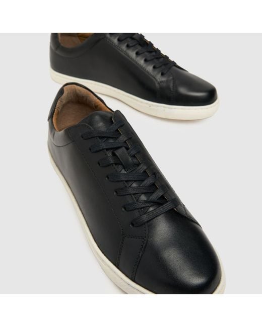 Schuh Wayne Leather Trainers - Black/white for men