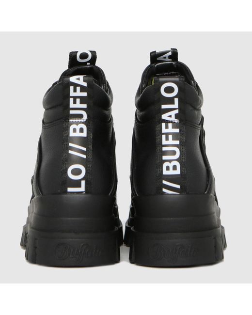 Buffalo Black London Aspha Mid Boots