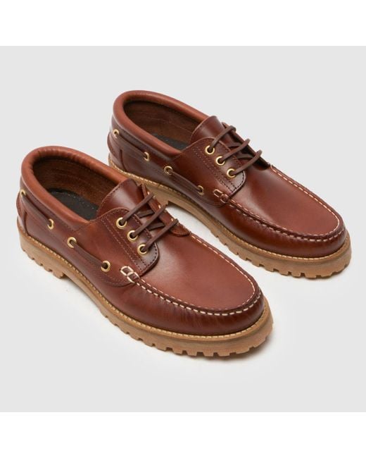 Schuh Brown Princeton Leather Boat Shoes for men
