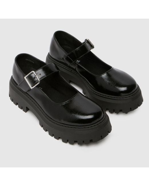 Schuh Black Lash Chunky Mary Jane Flats