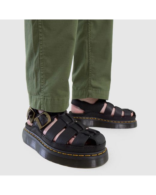 Dr. Martens Black Wrenlie Fisherman Sandals for men