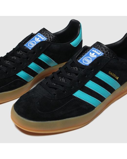 adidas Black And Blue Gazelle Indoor Trainers for Men | Lyst UK