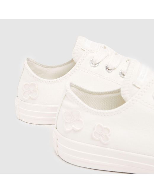 Converse White All Star Ox Flower Play Trainers In