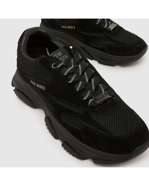 Steve Madden Black Front Row Trainers