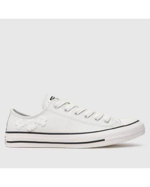 Converse White All Star Ox 3D Flowers Trainers