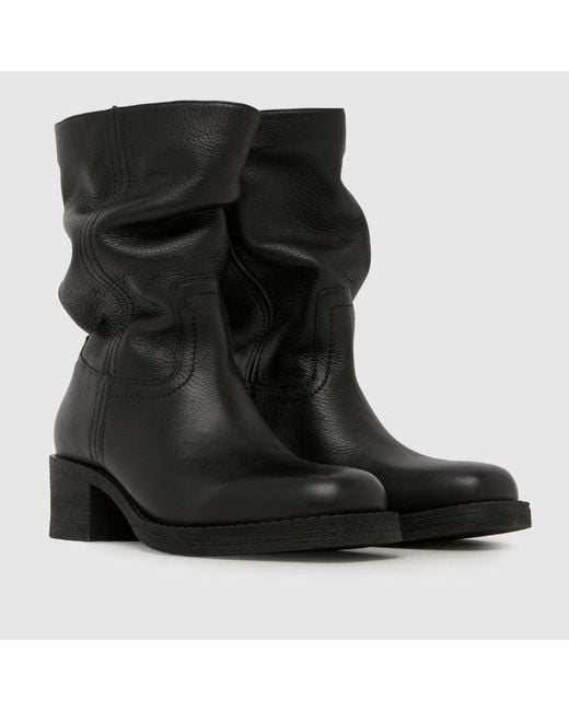Schuh Black Dakota Slouch Leather Boots