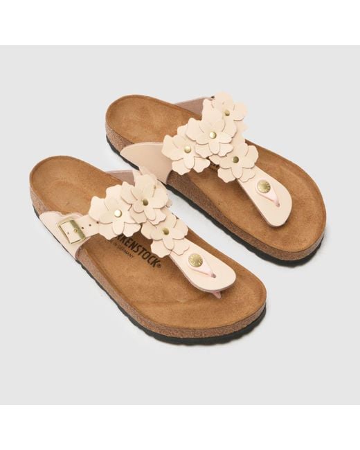 Birkenstock Brown Gizeh Flowers Sandals