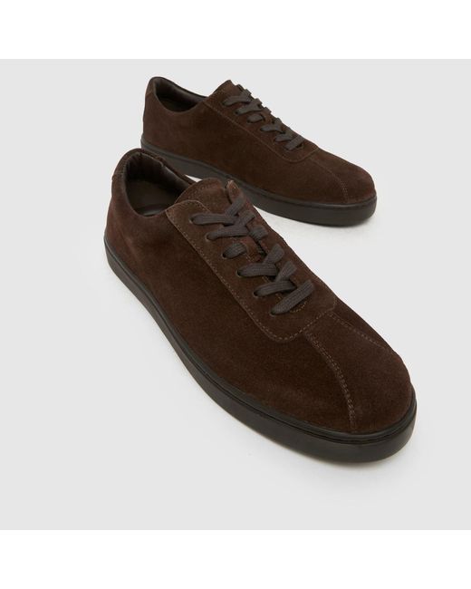Schuh Brown Wilson Suede Slim Sole Trainers for men