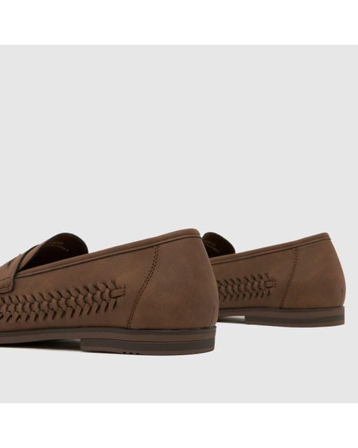 Schuh Brown Reem Woven Loafer Shoes for men