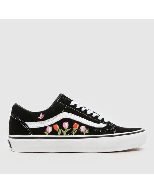 Vans Black Old Skool Tulips Trainers