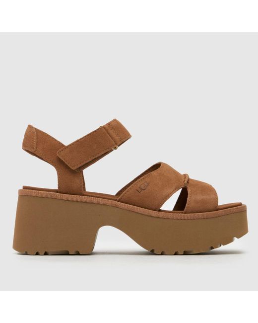 Ugg Brown New Heights Ankle Strap Sandals