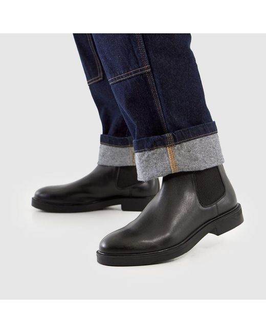 Schuh Black Dice Leather Chelsea Boots for men
