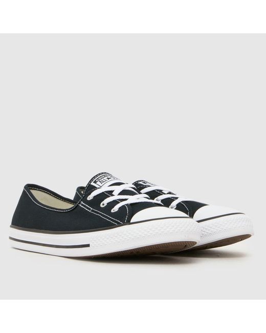 Converse Black All Star Ballet Lace Slip Trainers