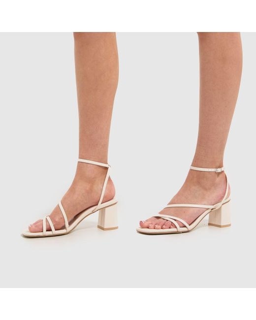 Schuh White Sully Strappy Block High Heels In