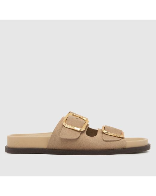 Schuh Brown Tylee Buckle Footbed Sandals