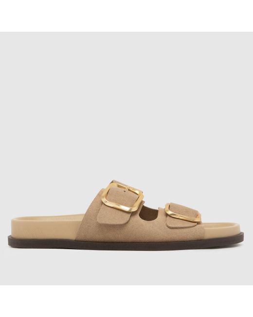 Schuh Brown Tylee Buckle Footbed Sandals