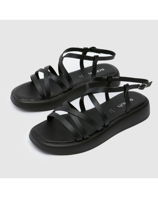 Schuh Black Wide Fit Tristan Strappy Sandals In