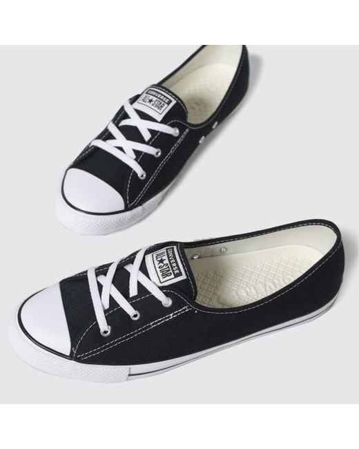 Converse Black All Star Ballet Lace Slip Trainers