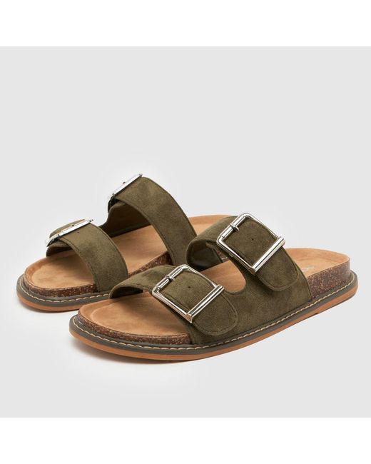 Schuh Green Tamika Buckle Footbed Sandals