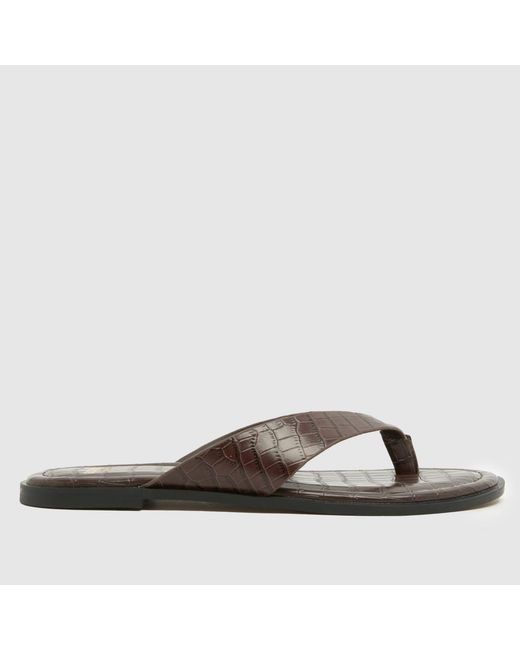 Schuh Brown Thailand Leather Toe Post Sandals