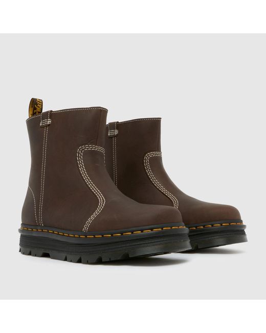 Dr. Martens Brown Zebzag Rigger Boots for men