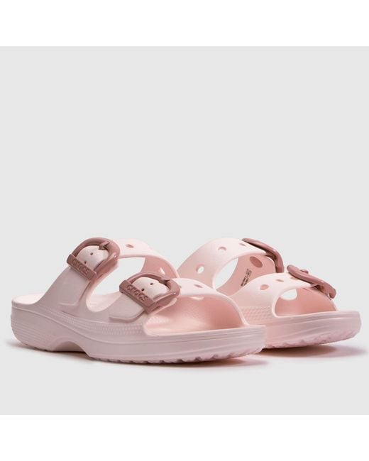 CROCSTM Pink Saturday Enamel Buckle Sandals