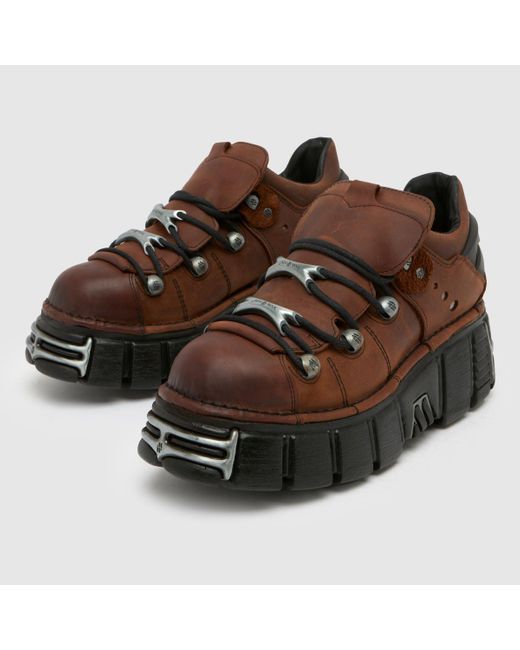 New Rock Brown Classic Low Shoes for men