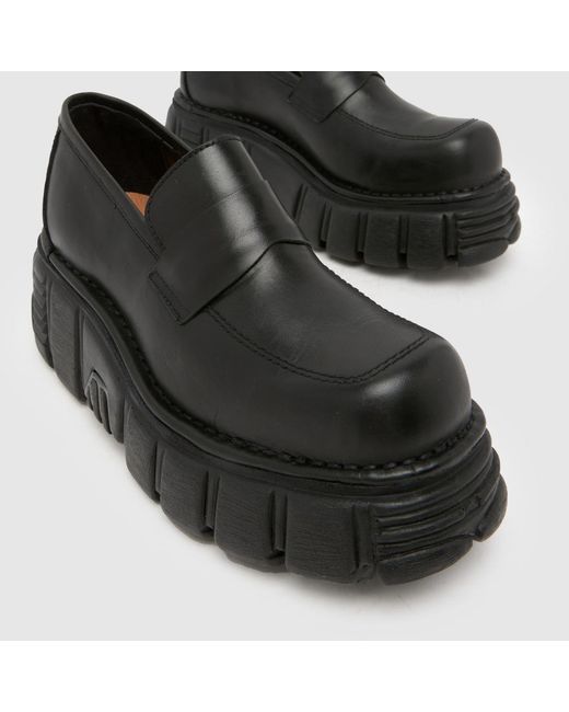New Rock Black Loafer Flats
