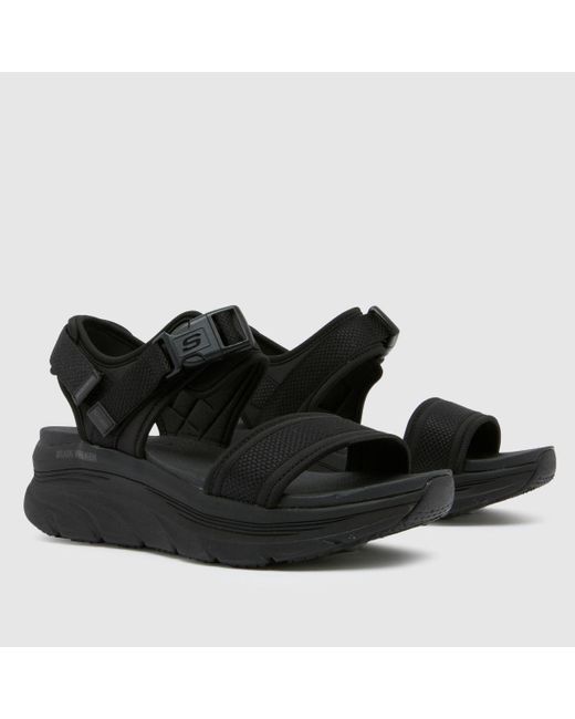 Skechers Black Dlux Walker Sandals In
