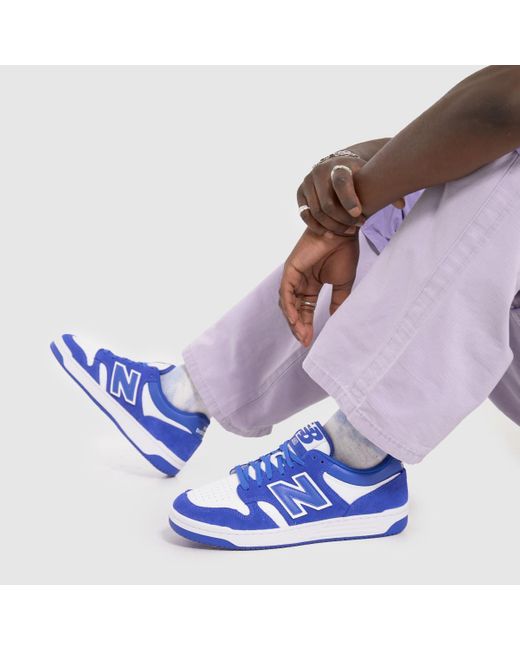 New Balance 480 Trainers In White & Blue for Men Lyst UK