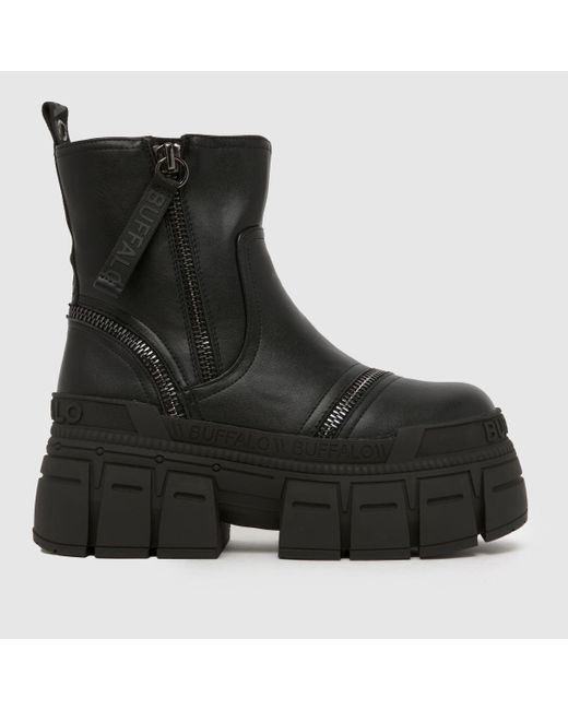 Buffalo Black London Gospher Zip Boots