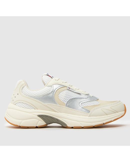 Tommy Hilfiger White Coney Metallic Runner Trainers