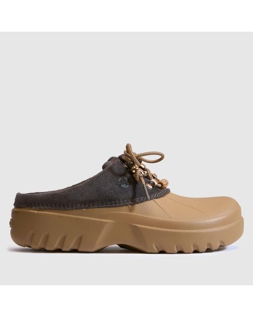 CROCSTM Brown Axle Suede Mule Sandals