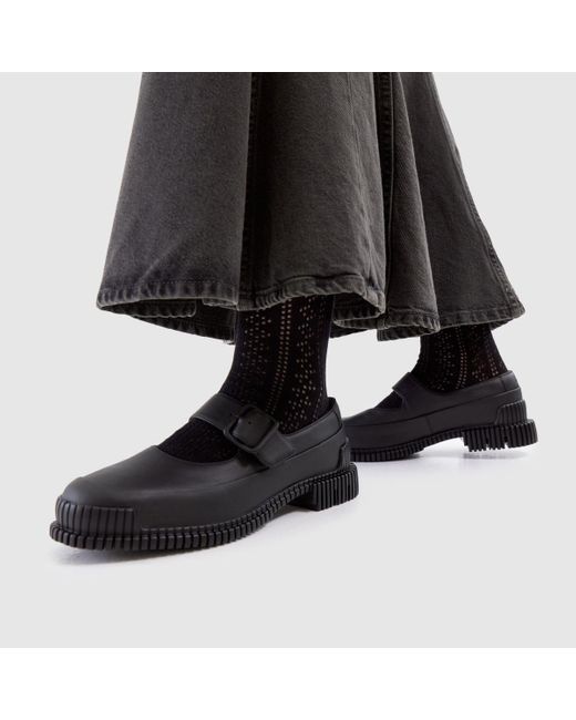 Camper Black Pix Heeled Mary Jane Flats