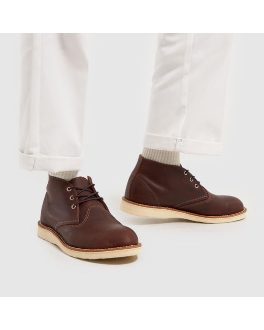 Red Wing Brown 3141 Work Chukka Boots In for men