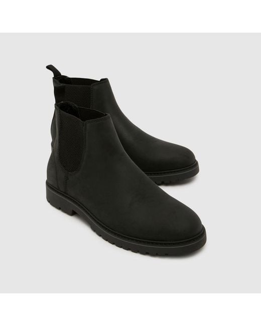 Schuh Black Dane Leather Chelsea Boots for men