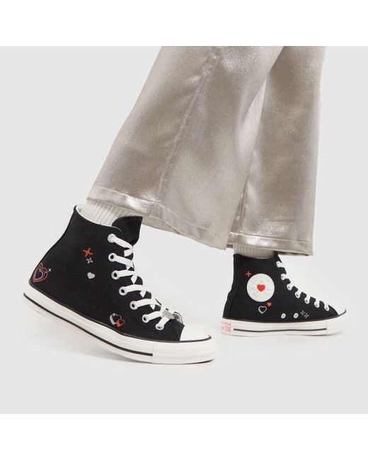 Converse Black All Star Hi Y2k Heart Trainers In