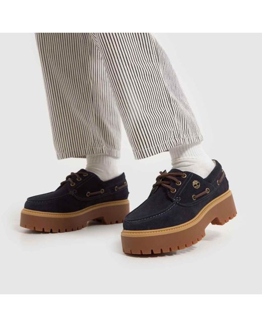 Timberland Blue Stone Street Boat Flat Shoes In