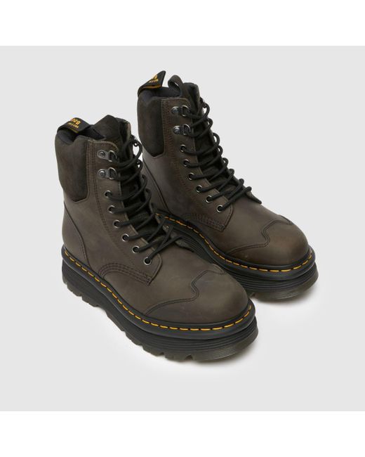 Dr. Martens Black Zebzag 8 Tie Boots In