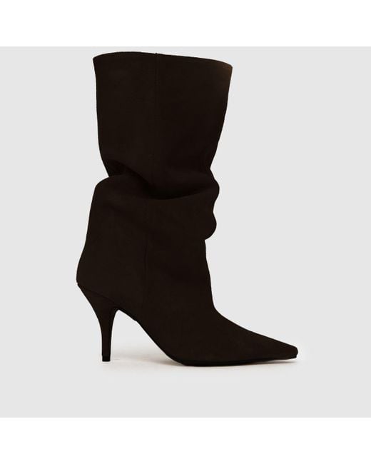 Schuh Black Dakira Suede Slouch Calf Boots