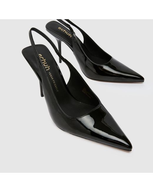 Schuh Black Sade Slingback Court High Heels